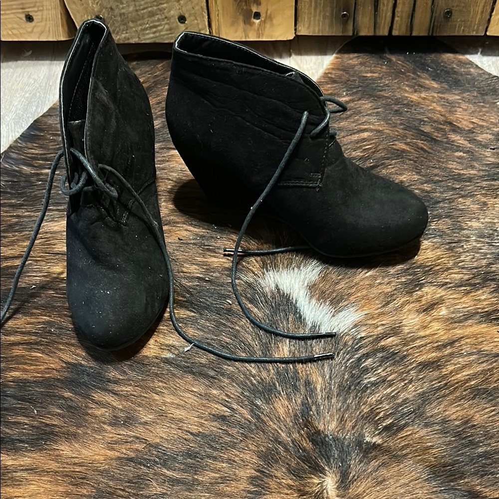 Bella Marie Black Lace Up Boots